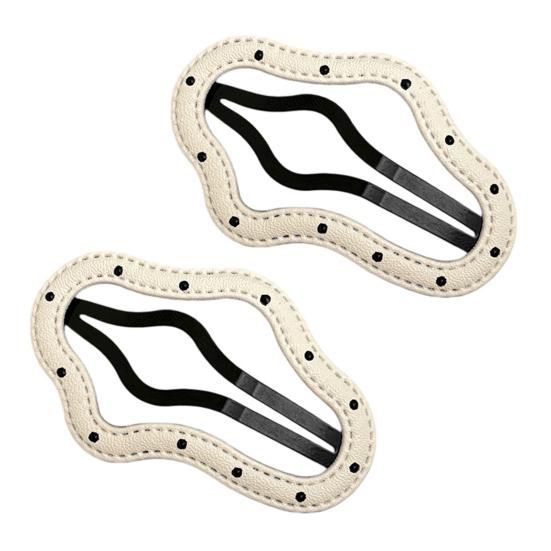 2Pcs Girl Hairpins Dot Print Star Cloud Shape Imitation Leather Hair Clips Non-Slip Stable BB Clips Hair Accessories