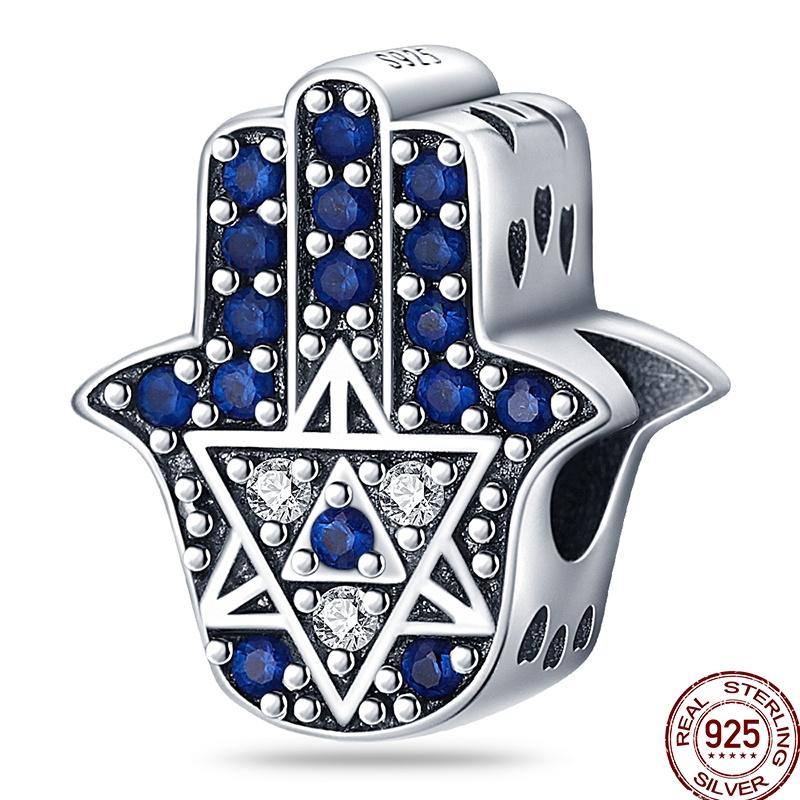 Copper Devil'S Eye Fatima Hand Charms Beads Tarot Cards Pendant Fit Original Bracelet Women Diy Jewelry Accessories