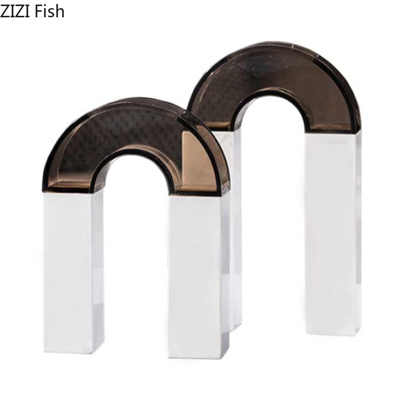 Creative Geometric Arch Shape Vase Desk Decoration Artificial Flower Decorative Flower Arrangement Vases Room Aesthetic Decor