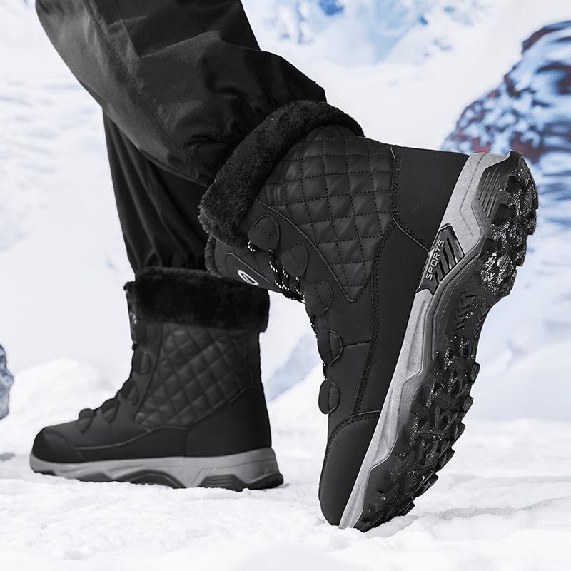 Herren Winter Schneestiefel Damen Warme Wanderstiefel Unisex Langlebige Outdoorstiefel für Paare Übergröße