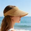 Summer Straw Sun Hat with Wide Brim for, Beach Hat That Can Be Rolled up for Ponytails, Travel Sun Hat
