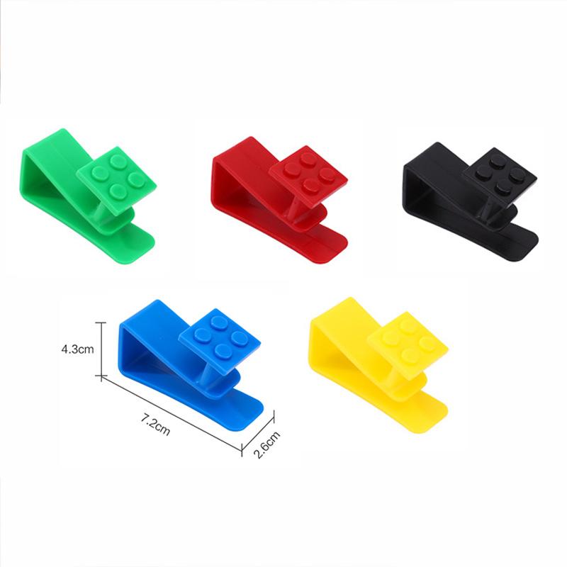 Block Shaped Cartoon Door Hooks Garbage Bag Kitchen Plastic Bag Hook Hanging Handle Bag Behind Cabinet Door Hook