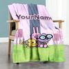 Wow! Wow! Wubbzy Customize Text Blanket Cozy Customizable Blanket Durable Comfort Perfect for Couch Livingroom Picnics Sofa Ideal for All Seasons