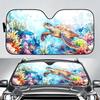 Turtle S-Sea Turtle Sun Visor Car Windshield Sun Shade UV Protection Foldable Heat Insulation Universal Auto Cover