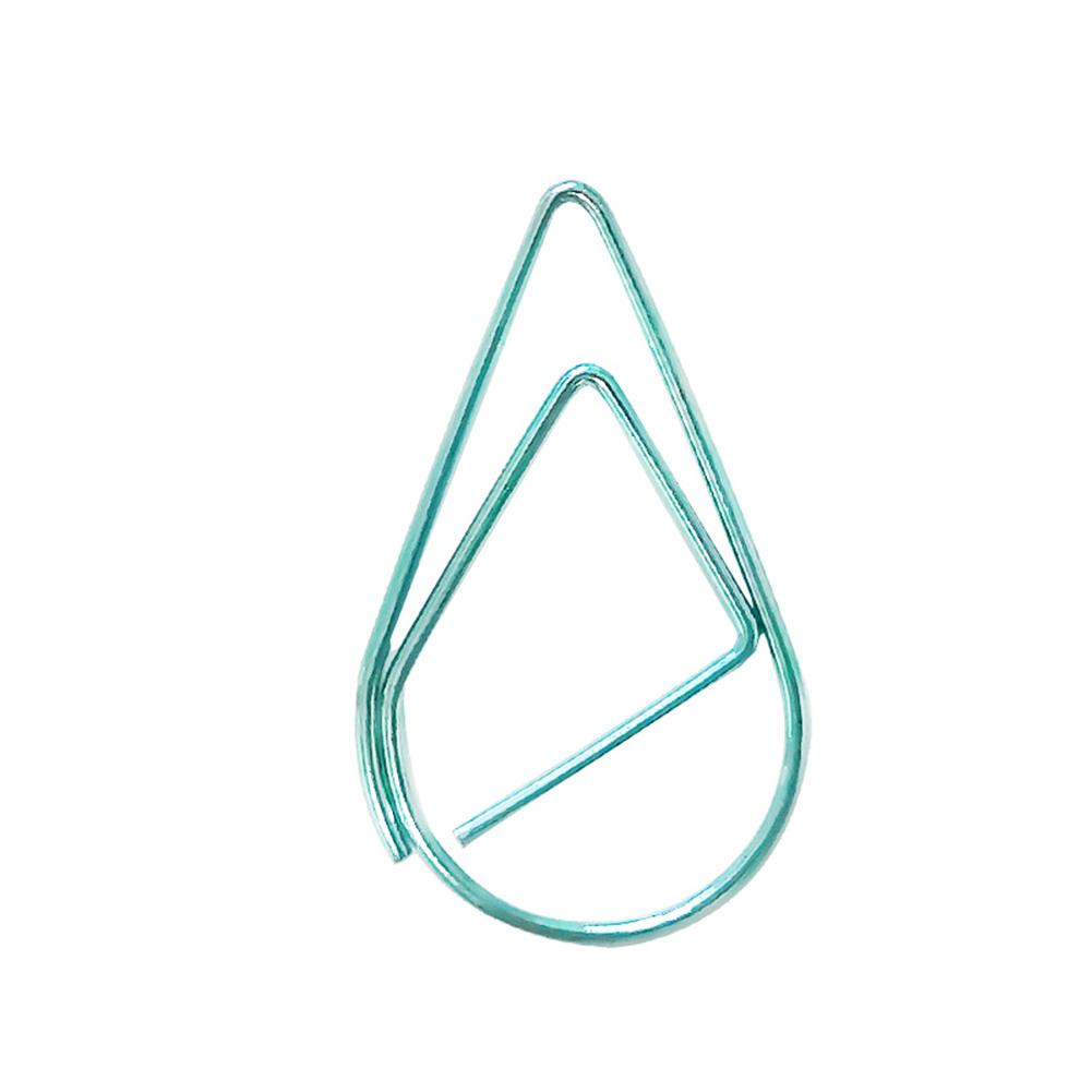 100 stykker metallmateriale dråpeform papirklips Gull Sølvfarge Kawaii Cute Bookmark Clip Skrivesaker Kontor Skolerekvisita