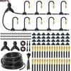 Outdoor Cooling Mist Irrigation Kit 16Pcs Brass Atomizer Nozzles Reusable Misting System for Patio Garden Backyard Summer Use