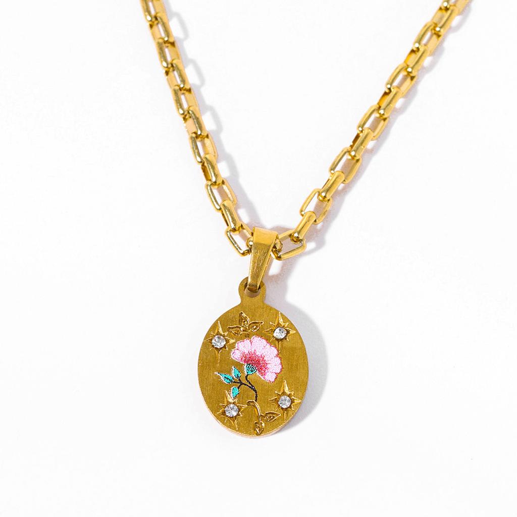 Exquisite Hand Painted Necklace Stylish Clavicle Chain Accessory for Young Women Seeking Fashion and Individuality