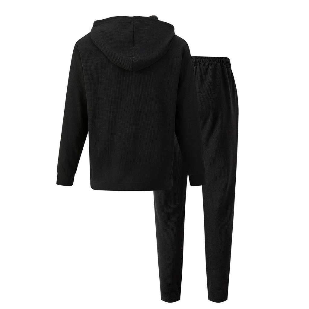 Men  Leisure  Splicing  Knitting  Zipper  Cardigan  Sweater  Set