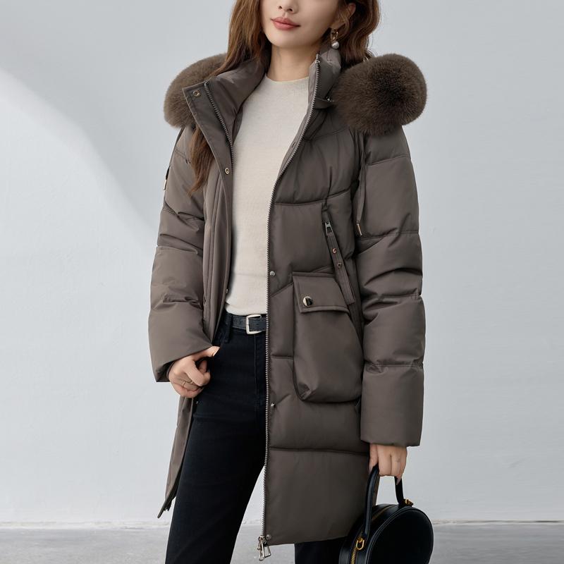 Sleeves Detachable Fashion Woman Long Parkas Winter Coats Hooded Faux Fur Collar Thick Warm Outerwears Women's Jackets