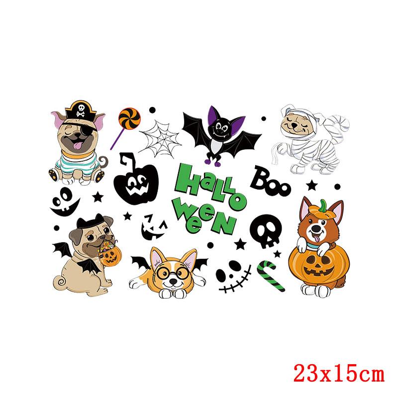 Cartoon Animal Applique Iron On Transfer Funny Pumpkin Heat Transfer Patch For Clothes Hippie Cat Thermal Stickers On Clothes