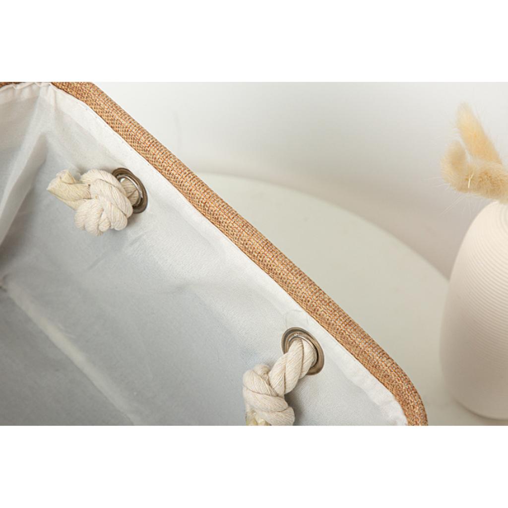 (Foldable for shipping) Simple lidless foldable storage basket, cotton and linen storage box, canvas clothes organizer,
