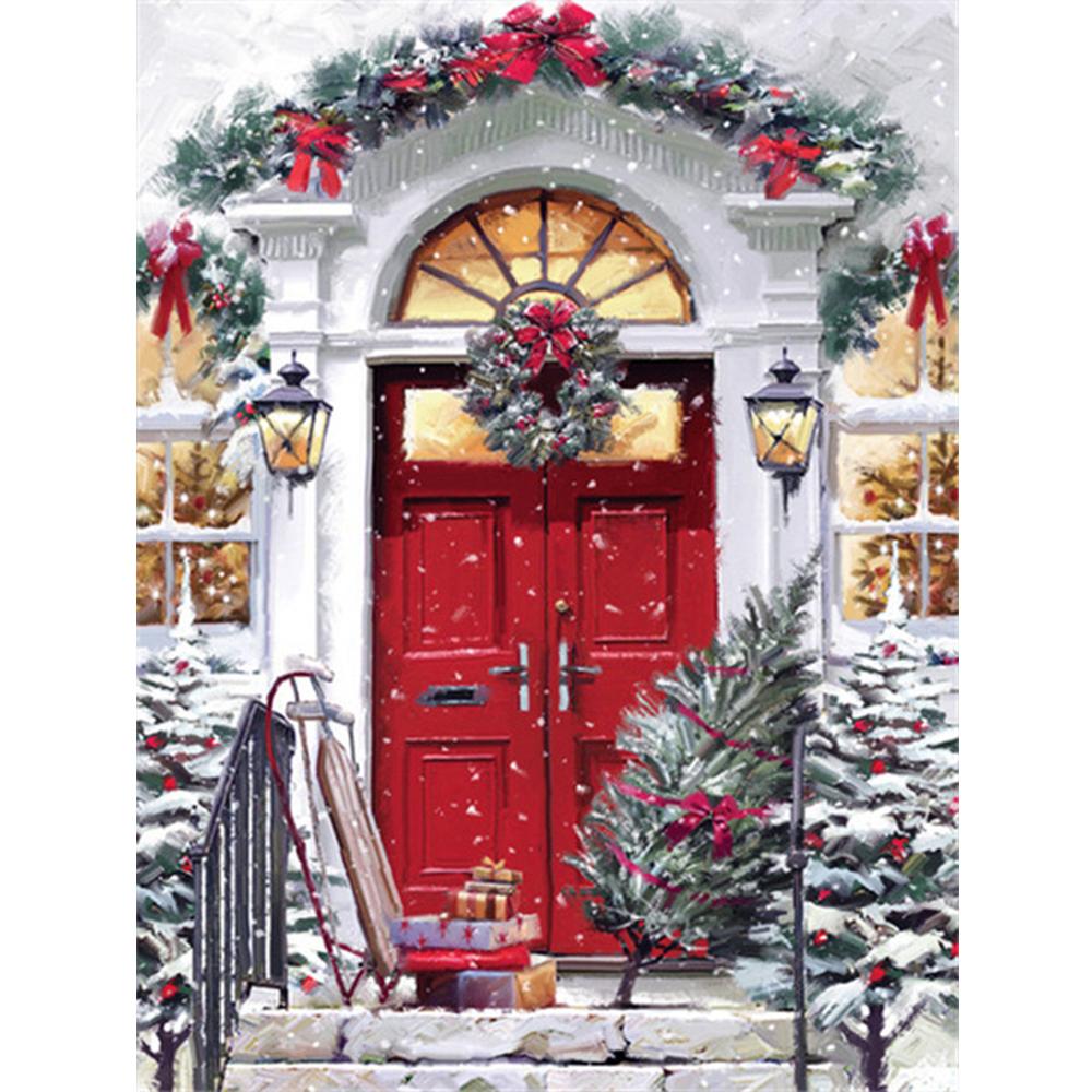 Diamond Painting Full Square Christmas Diamond Embroidery Sale Door Mosaic Landscape Handicraft Handmade Gift