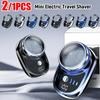 Men Mini Electric Travel Shaver with Digital Display Face Beard Trimmer Washable Rechargeable Shaver Pocket Size Portable Shaver