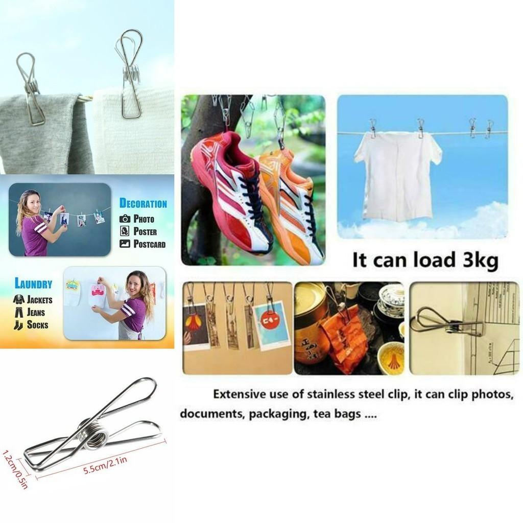 User-friendly 20x Stainless Steel Clothes Pegs With Excellent Arc Design For Secure Hanging And Drying