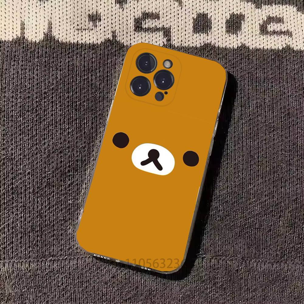 

Cute R-Rilakkuma Bear Phone Case For iPhone17 16 15 14 13 12 11 Pro Xs Max Mini Plus Antislip Shockproof Hard iPhone17promax