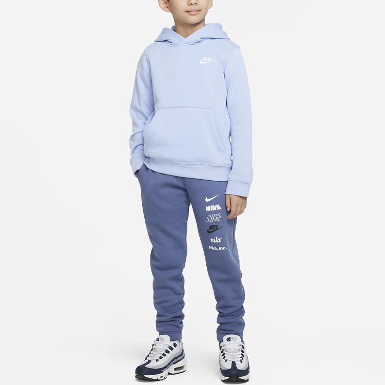 Nike Kids Sportswear Letter Logo Print Jogging Knit Pants Kids bottoms Reflective-Blue DX5160-491