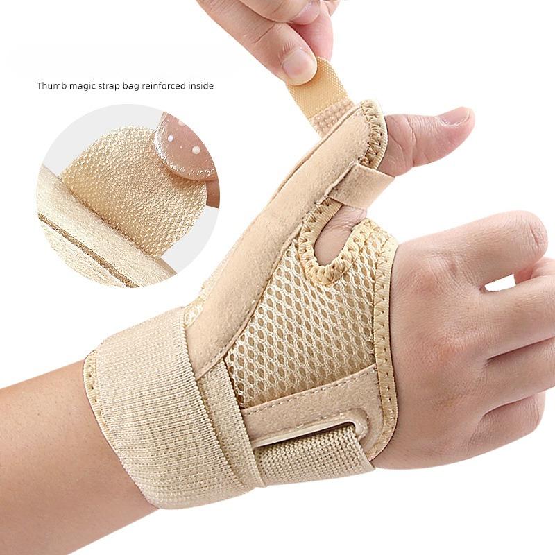 1 Pair Sports Wrist Guard Breathable Strap Fixed Thumb Guard Support Wrist Guard Tendon Sheath Velcro Pressure Gloves