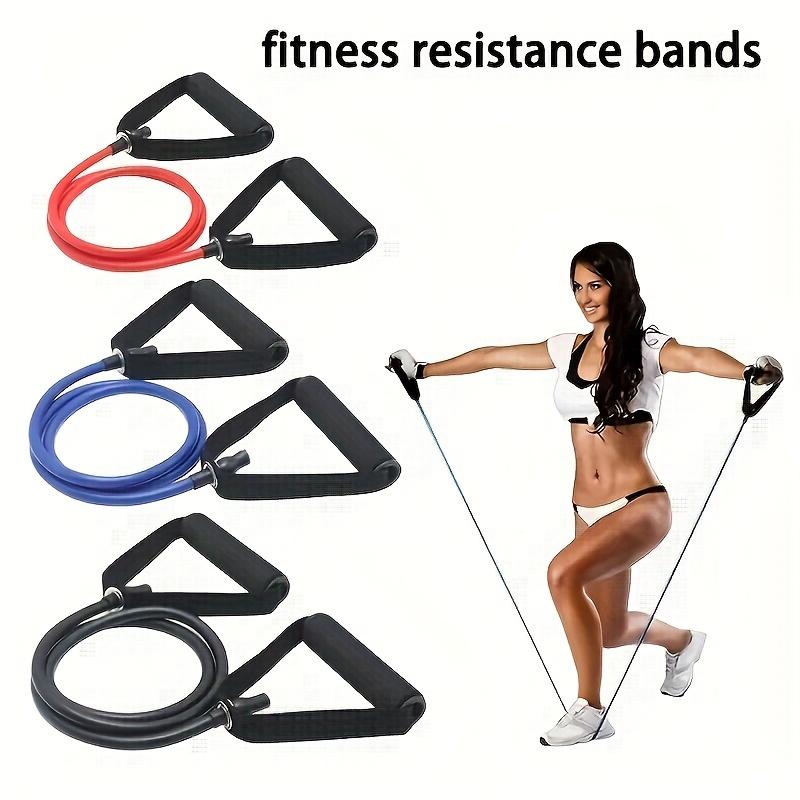 1pc Fitness Stretching Rope 5 Speed Resistance Belt with Handle, Ideal for Home Exercise, Pilates, Body Shaping, Perfect Gift for Christmas