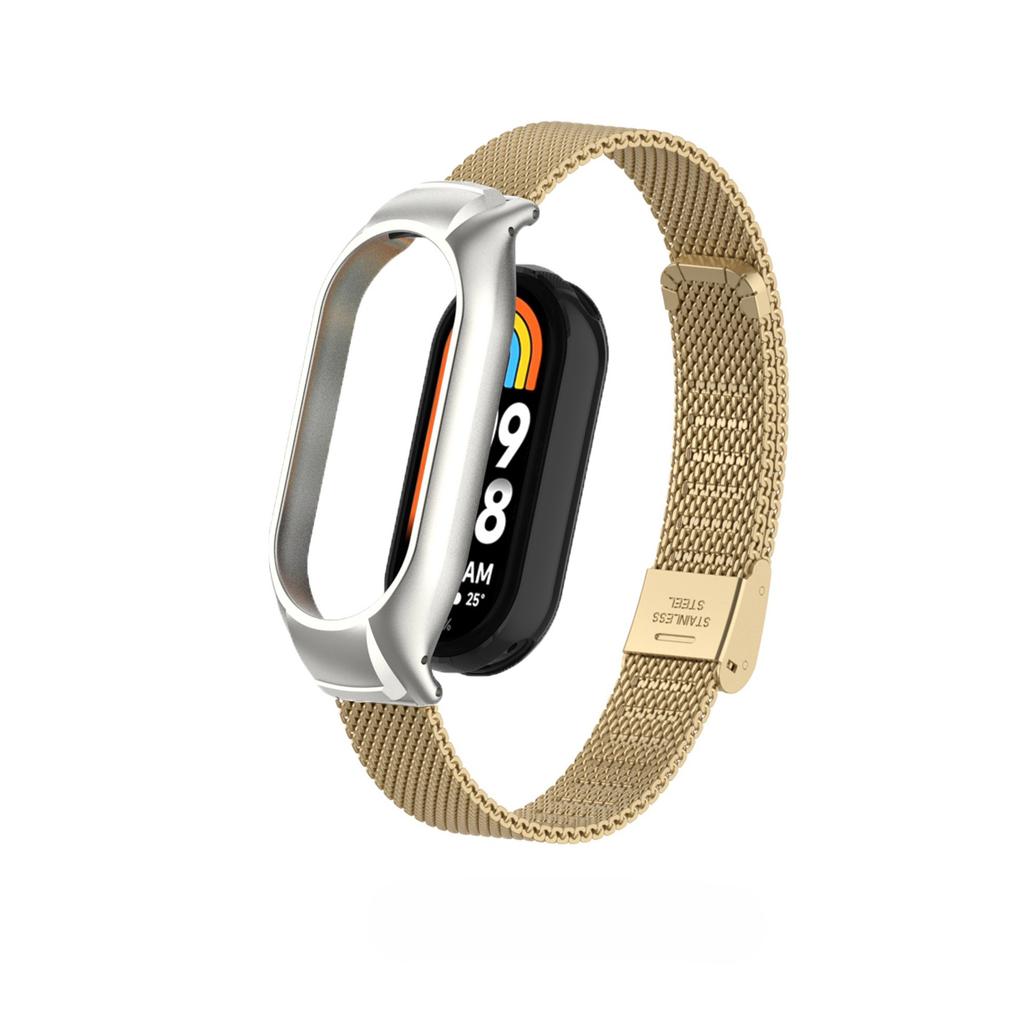 Suitable for Xiaomi Band 10 Strap, Stainless Steel Mesh Buckle Strap, Metal Band Mi Band 9 8 Replacement Strap