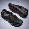 New Sandals Men Fashion Large Size 48 Men’s Leather Sandals Summer Slippers Shoes For Men Outdoor Leather Shoes Male 2023