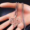 Aesthetic Love Heart Couple Horse Pendant Necklaces Stainless Steel Women/Men Horseback Rider Jewelry Valentine's Day NZZZ3324