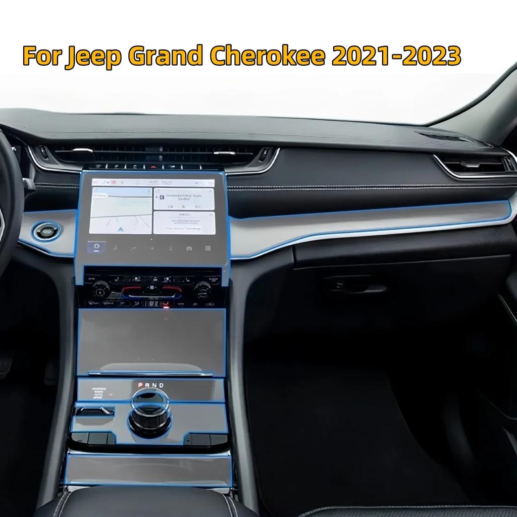 Car Interior Door Center Console Media Dashboard Navigation For Jeep Grand Cherokee 2021-2023 TPU Anti-scratch Protector Film AMR1