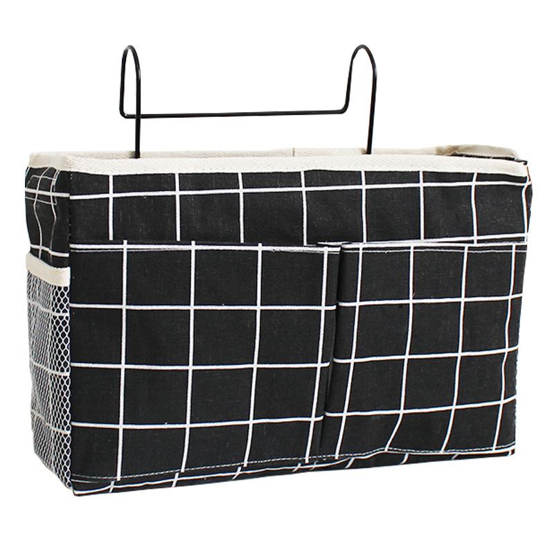 Dormitory Storage Bedside Hanging Basket Student Dormitory Storage Bag Cotton Linen Fabric Bedside Storage Hanging Bag