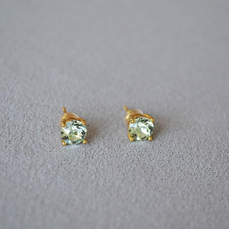 Stylish Colorful Crystal Rhinestone Stud Earrings Women Minimalist Chic Daily Wear