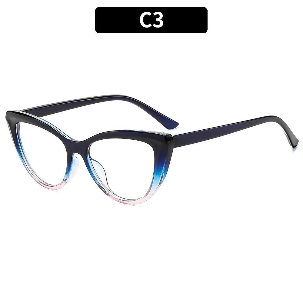 

JYL TS Cat Eye Glasses Women Blue Light Blocking Mona Plain Frame 89273 A-5185 глибоко пурпурового кольору