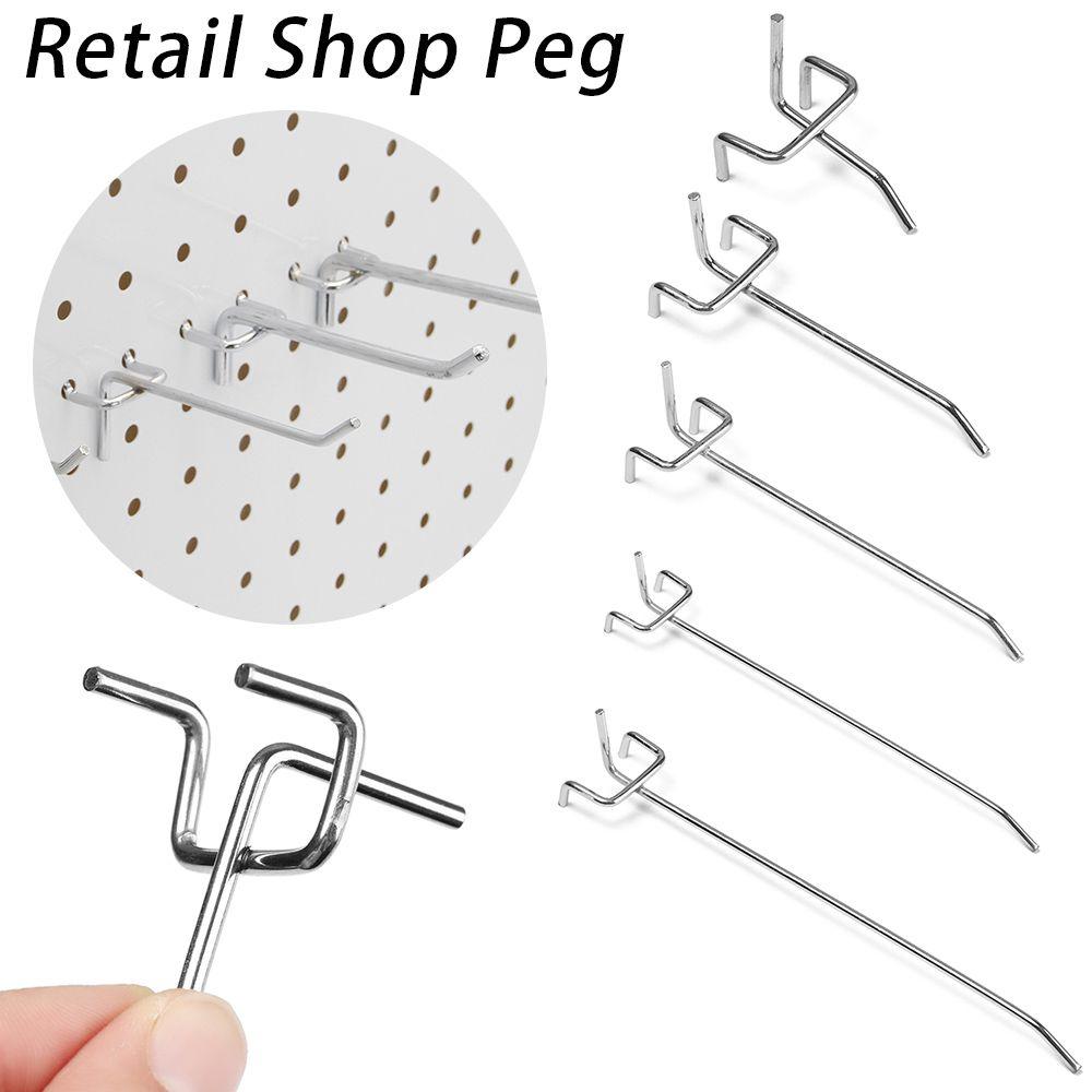 5Pcs Display Hooks Retail Shop Peg Storage Racks Panel Goods Shelf Holder Perforated Hang Fits Practical Home Hardware