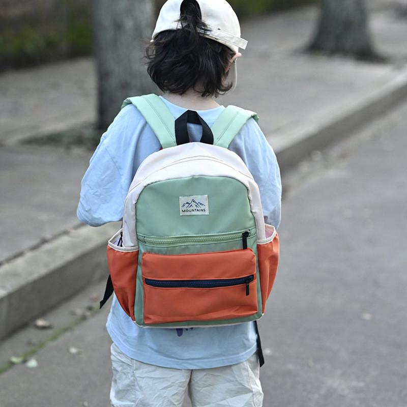 Backpack School Kids With Padded Straps And Color Block Design For Daily Use