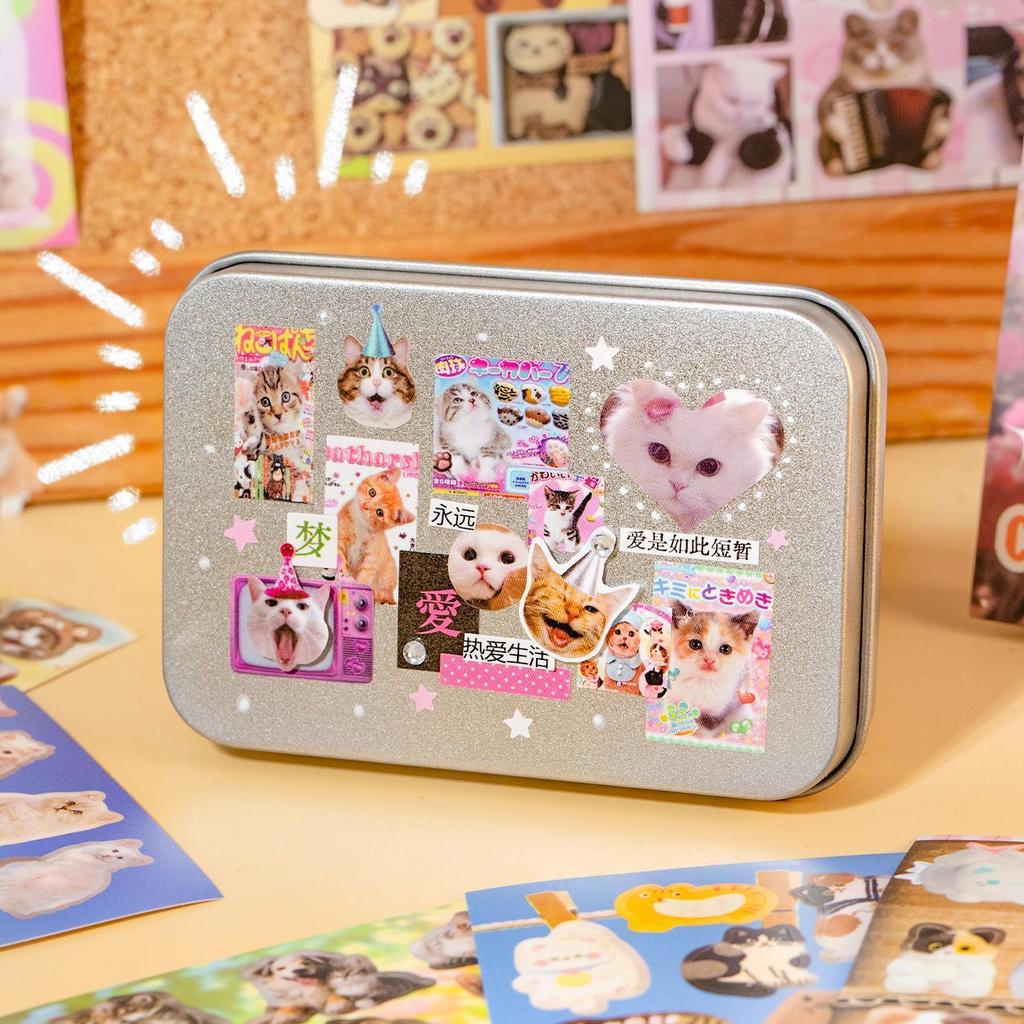 20pcs Cute Pet Sticker Book Cute Puppy Cat Material Stickers DIY Handbook Calendar Diary Notebook