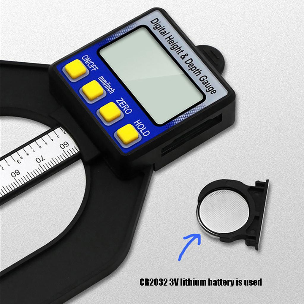 Digital Depth Gauge Woodworking Table Saw Height Gauge 0-80mm Vernier Caliper