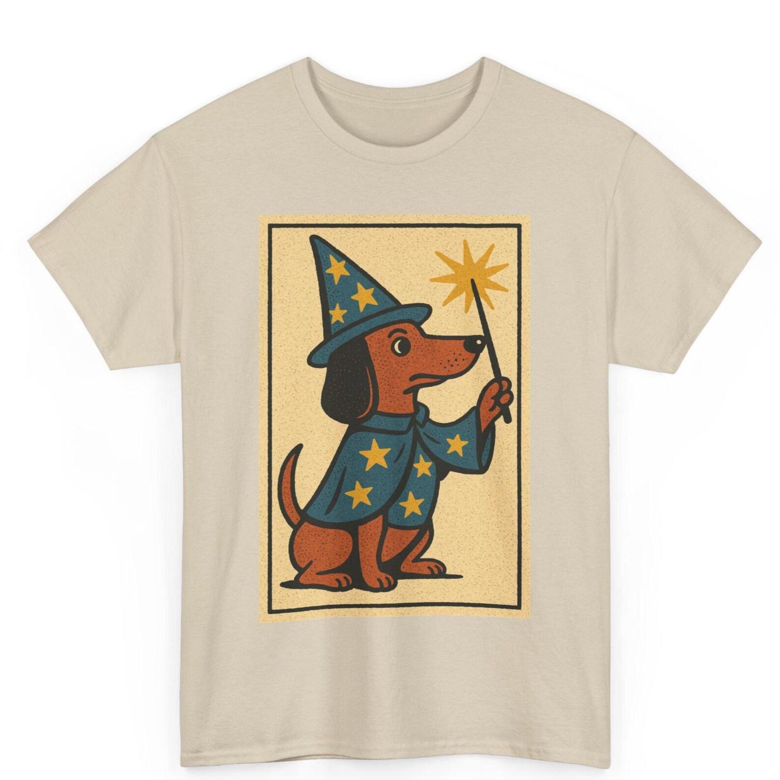Wizard Dachshund T-Shirt: Funny Dog Meme Graphic Tee S
