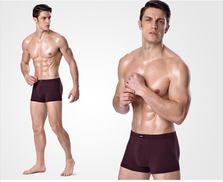 Men's Breathable Bamboo Fiber Boxer Briefs with Modal Crotch - Lightweight and Comfortable Four-Cornered Design
