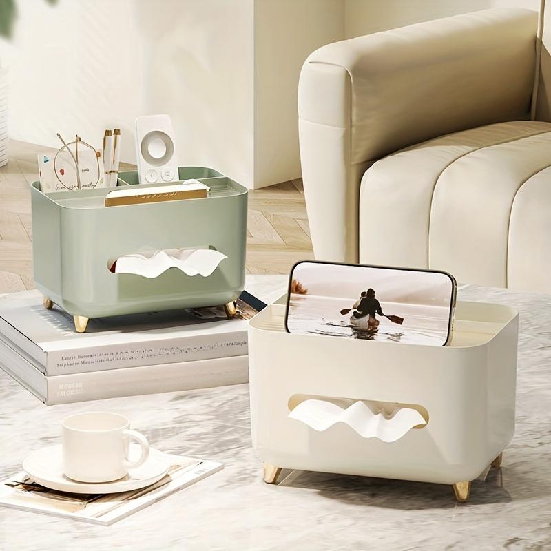 Multifunctional Tissue Box Creative Plastic Storage Organizer Remote Control Decor Elegant Gold Accent Living Room Coffee Table