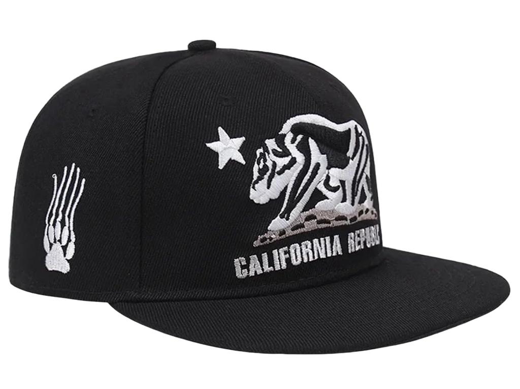 Sproutsy Flat Visor Cap, Embroidered Snapback Cap, California Republic