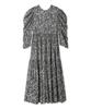 Mira Owen Flower Gathered Tiered Maxi Black Women's Dress, 09WFO241006,
