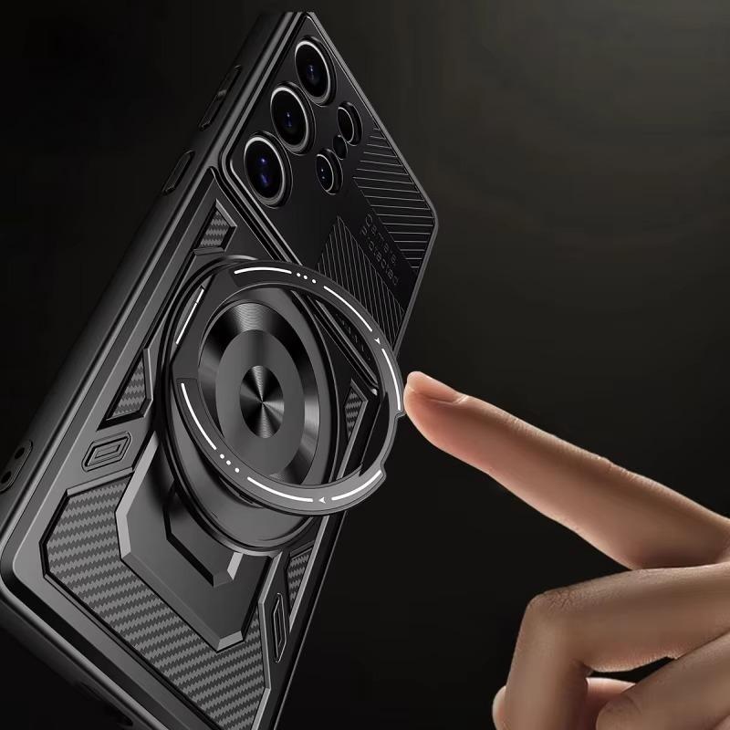 For Samsung Galaxy S25 S24 Ultra S23 FE S22 Plus S21 FE Luxury Magsafe Magnetic Wireless Charging Armor Case