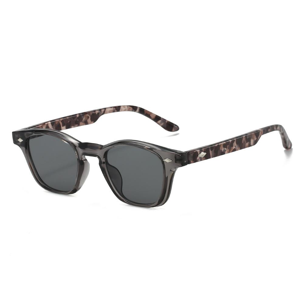 Small Frame Single Beam Cool Square Black Sunglasses Men'S  Women'S Retro Fashion Sunglasses Uv400