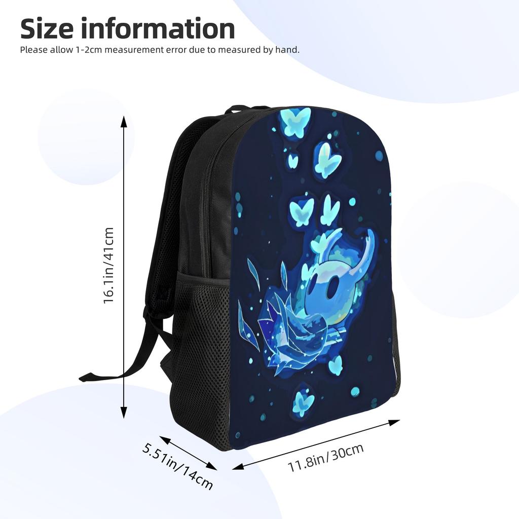 Zaino Giovanile Hollow Knight Zaino da Giorno per Attività all'Aperto Studenti Lavoro Azione Avventura per Uomini Donne Borsa in Tela per Computer Portatile