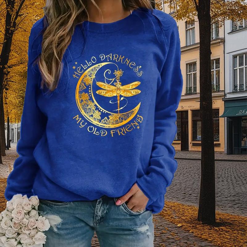 Осенне-весенняя одежда с принтом «Золотая луна и стрекоза» — фото 4