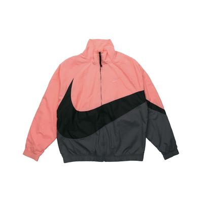 Big Swoosh Loose Zip-Up Kragen Woven Jacke für Frühling Herren Jacken Schwarz Grau Rosa AR3133-668