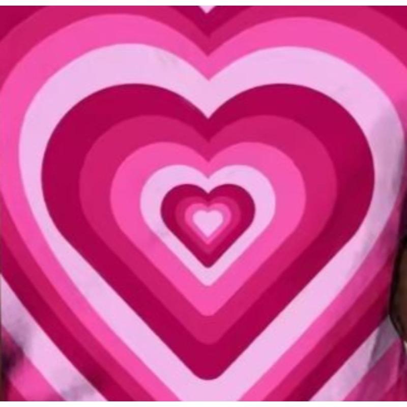 Liebesherz 3D-Druck T-Shirt Damenmode Übergroßes T-Shirt Harajuku Kurzarm Oberteile Tees Valentinstagsgeschenk T-Shirt O-Ausschnitt