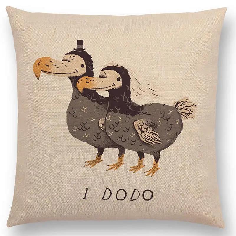 Magical Animals Sofa Throw Pillow Case Fantasy Adventure Fairy Tales Bear Walrus Wild Boar Bird Dog Cushion Cover