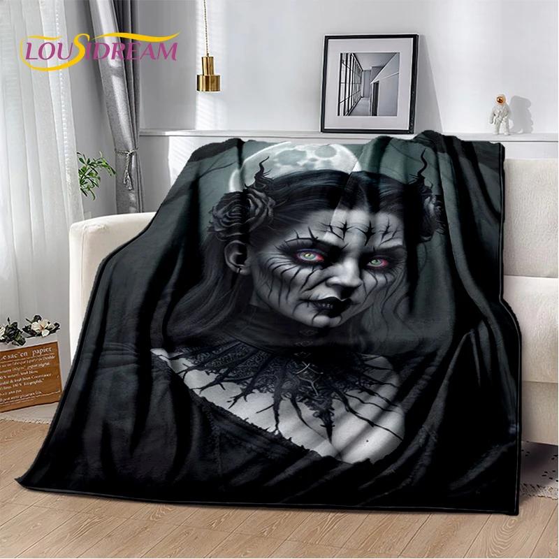 2025 New Gothic Horror Character Skull Ghost Spirit Soft Blanket,Soft Throw Blanket for Home Bedroom Bed Sofa Picnic Travel Gift