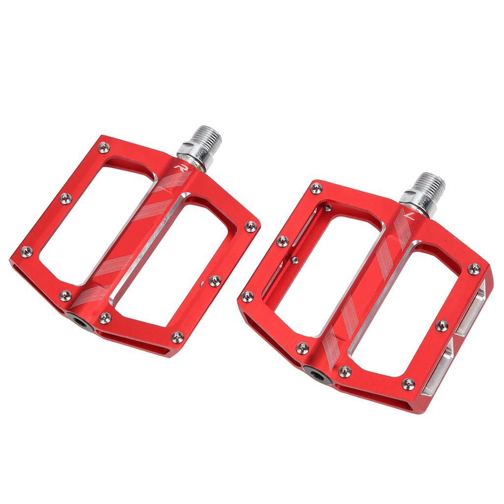 Mountain Bike Aluminum Alloy Bearings Pedal Road Cycling Flat Pedal Bike Bicycle Adapter PartsRed