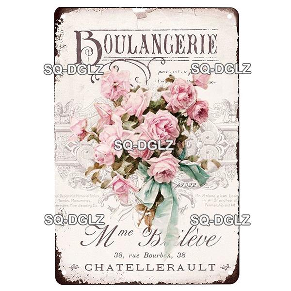 Blume Vintage Zinn Zeichen Wohnkultur Retro Metall Zeichen Shabby Chic Wand Dekor Für Küche Wohnzimmer Esszimmer Metall Platte