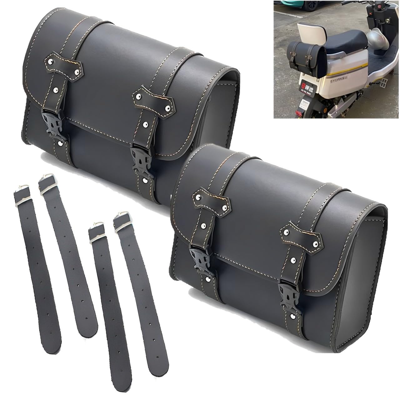 

MIMIA Motorcycle Side Set of Touring Waterproof Bags for and Small Items Set of Bags, 2, Saddlebags, Bags, Tools, Wallets, (Black, 2)