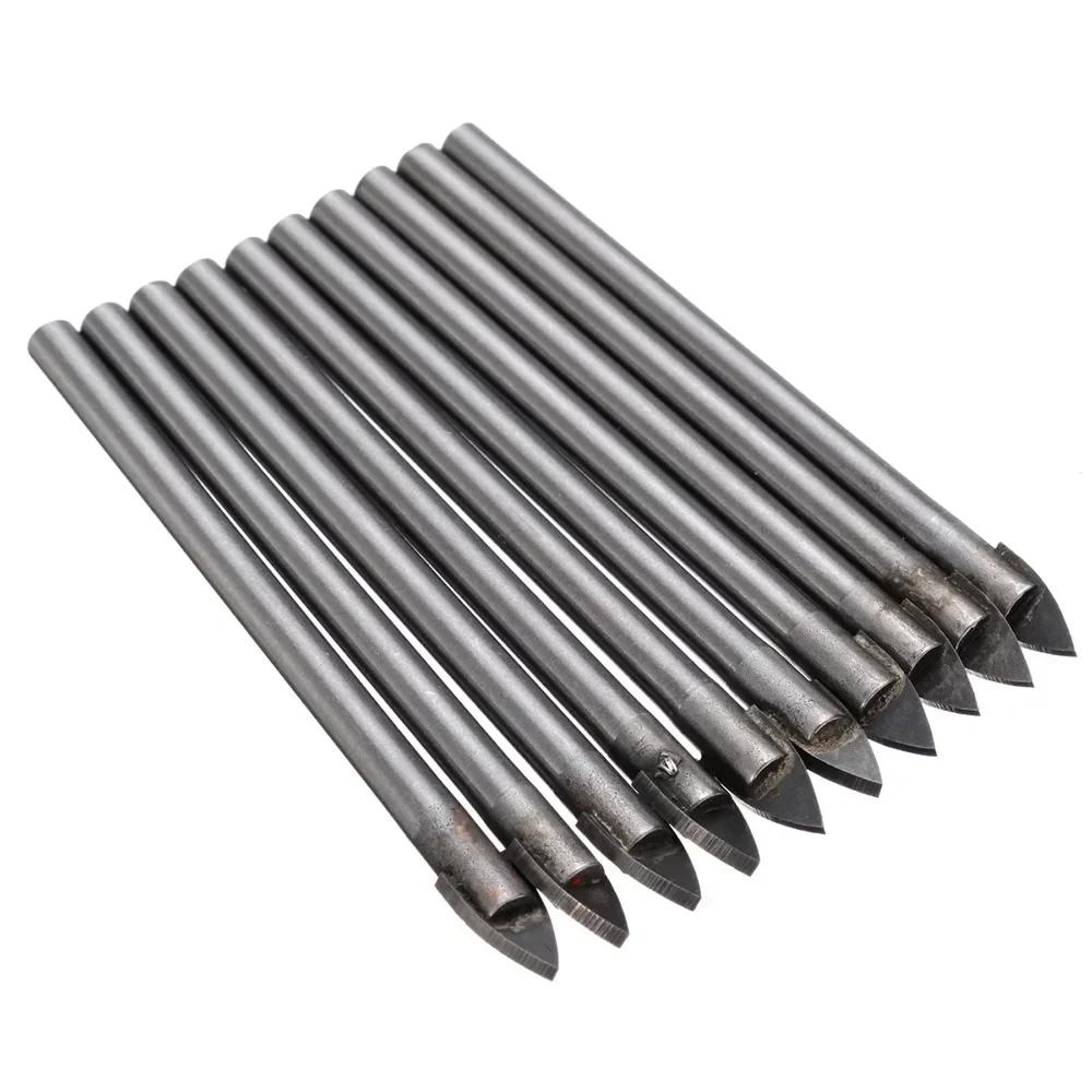 10pcs Glass Marble Porlain Spear Head Ramic Tile Drill Bits Set Spade Drill Bit Set For Ramic Wall Concrete Hole Opener